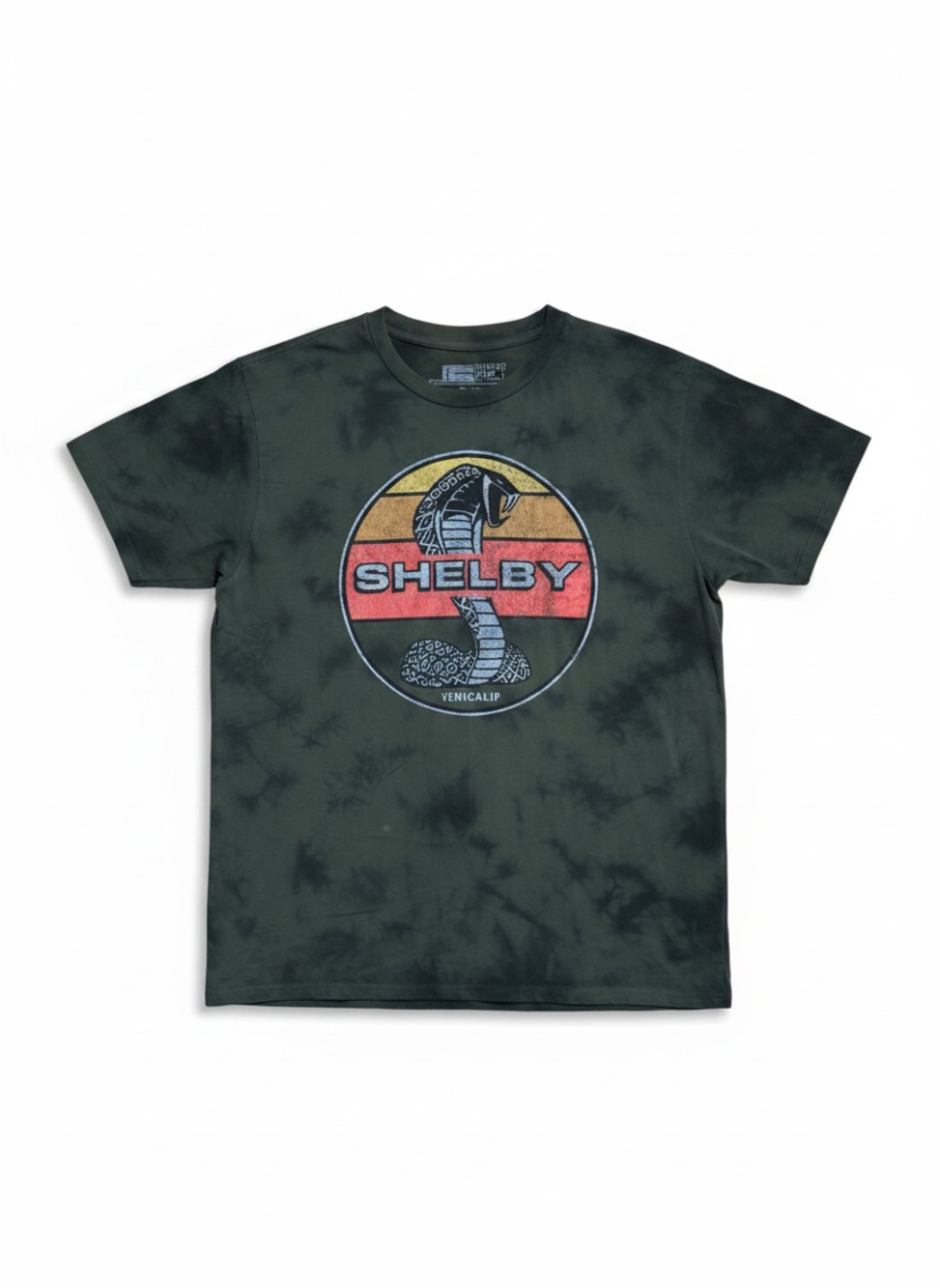 Shelby Cobra Snake Logo Graphic T-Shirt Green Tie Dye Men’s XL Official Licensed